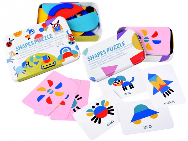 Lesena sestavljanka Montessori Tangram