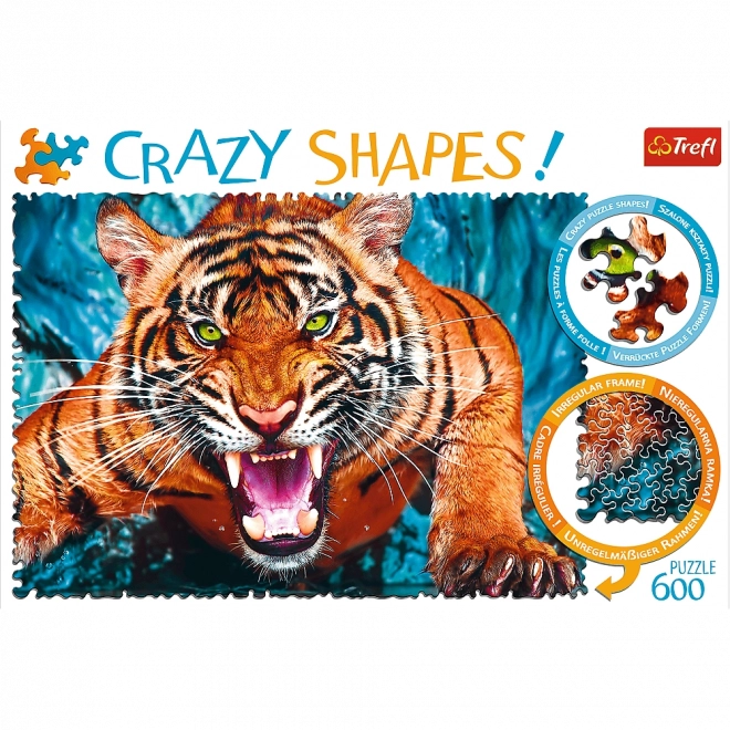 TREFL Crazy Shapes sestavljanka napad tigra 600 kosov