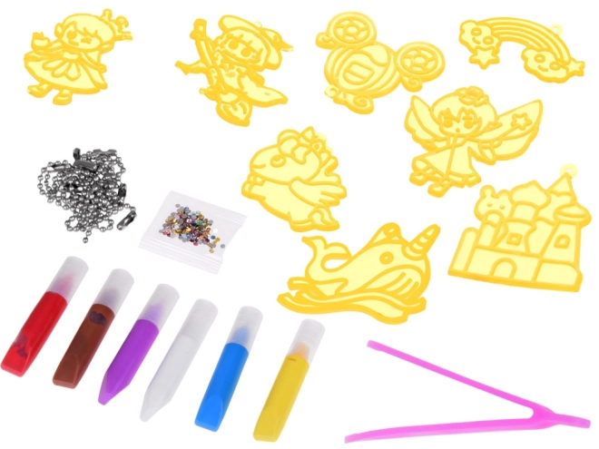 Kreativni set za izdelavo obesekov za ključe DIY Šablone Barve ZA5208