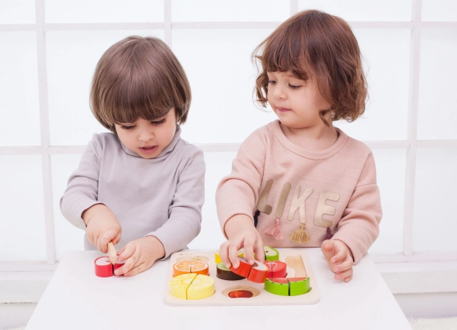 Klasični Svet Leseno Sadje za Rezanje Montessori Komplet
