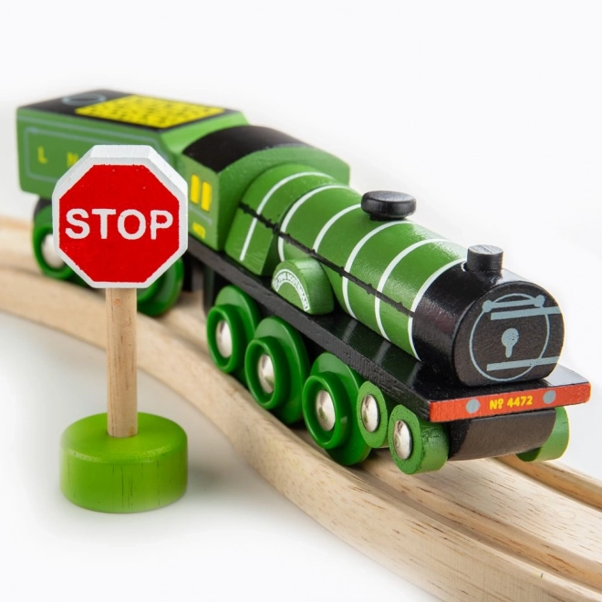 Bigjigs Rail Lesena replika lokomotive Flying Scotsman