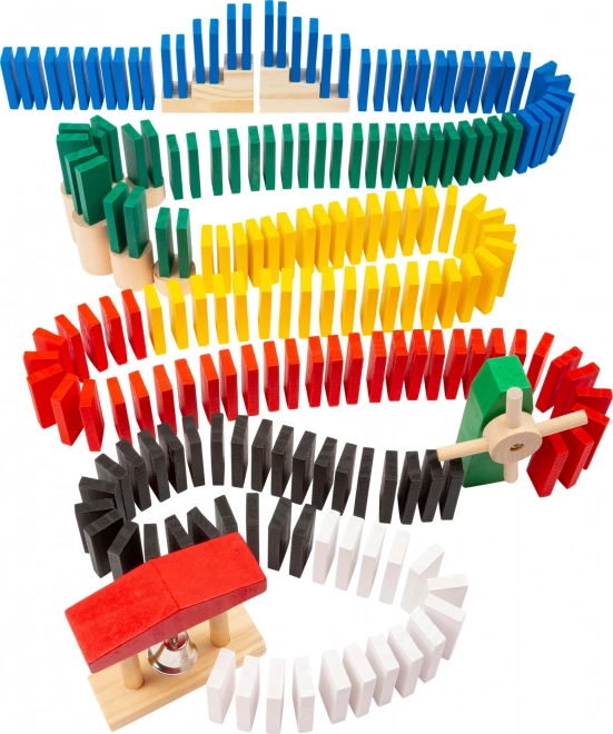 Lesena dominova proga SMALL FOOT – kreativni set 490 kosov