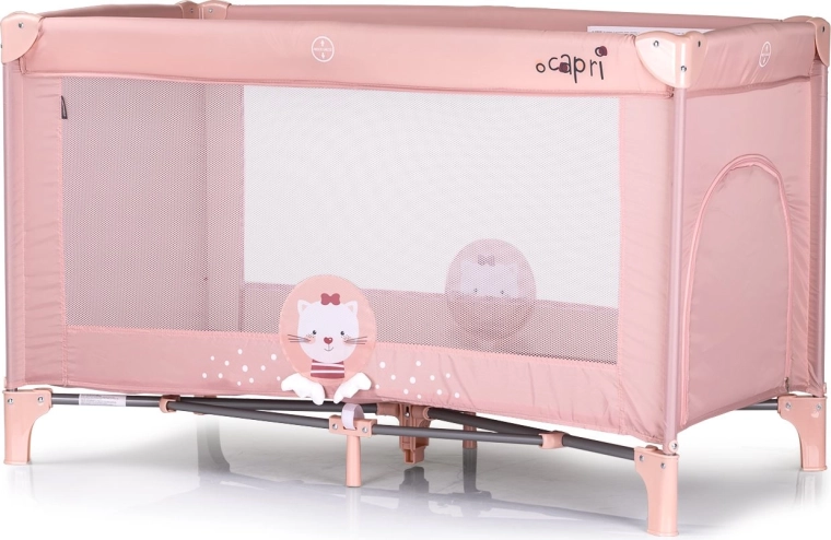 Potovalna posteljica CHIPOLINO Capri Cat rožnata