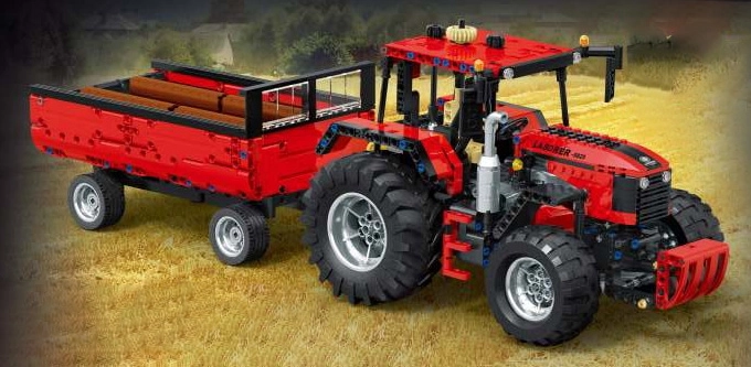 Gradbeni komplet traktor s prikolico 1284 kosov