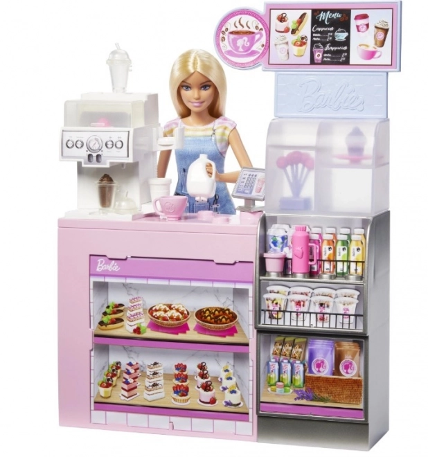 Barbie baristka v kavarni