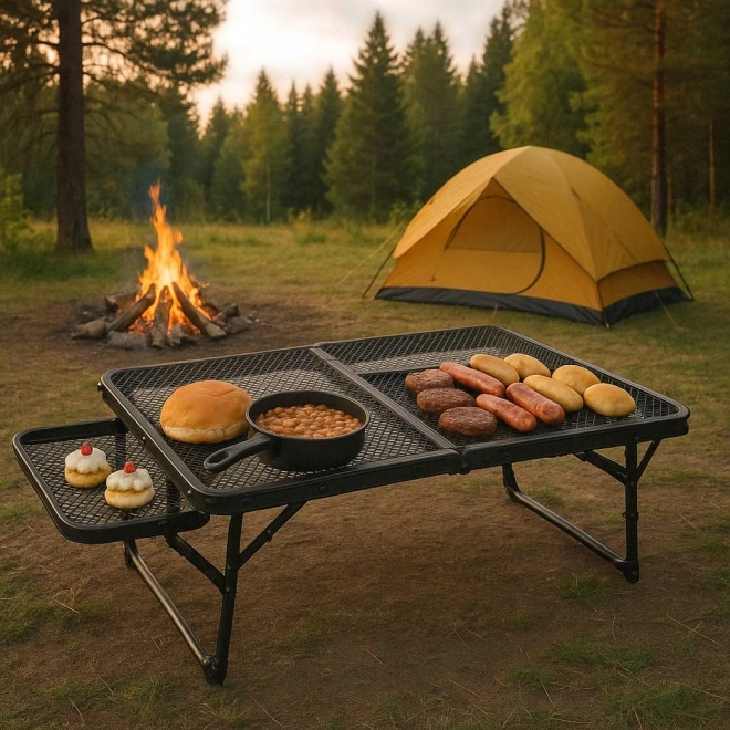 Zložljiva kamping miza z aluminijasto konstrukcijo