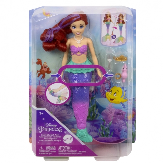 MATTEL Disney Princess punčka Ariel mala morska deklica plava, spreminja barvo