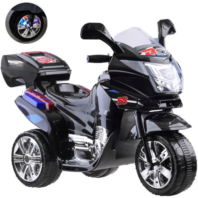 Otroški športni motocikel z barvno LED razsvetljavo – Črna