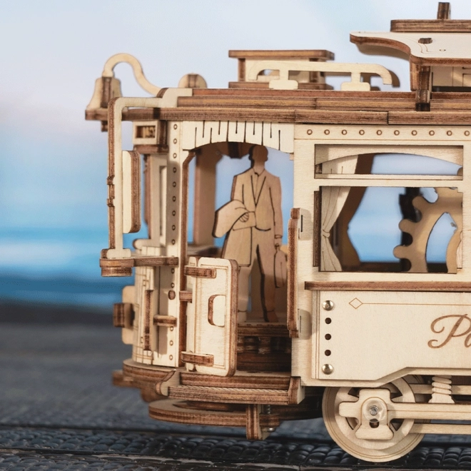 RoboTime 3D lesena mehanska sestavljanka Tramvaj
