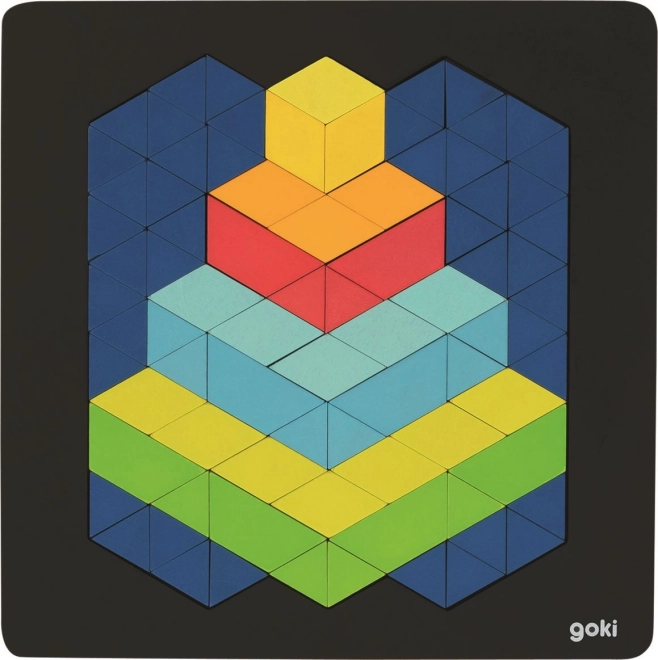 Goki lesene puzzle piramida s 3D učinkom