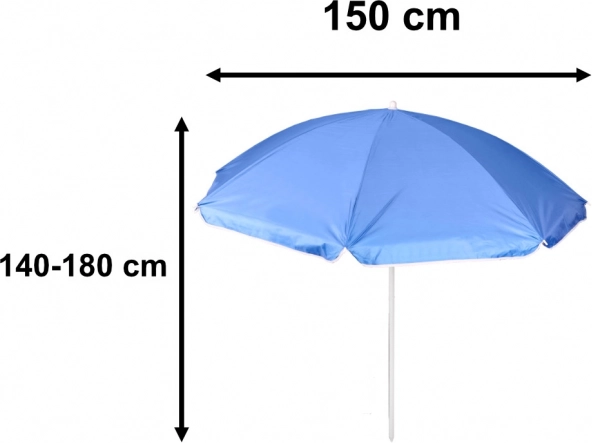 Nastavljiv zložljiv senčnik z UV zaščito 150 cm moder