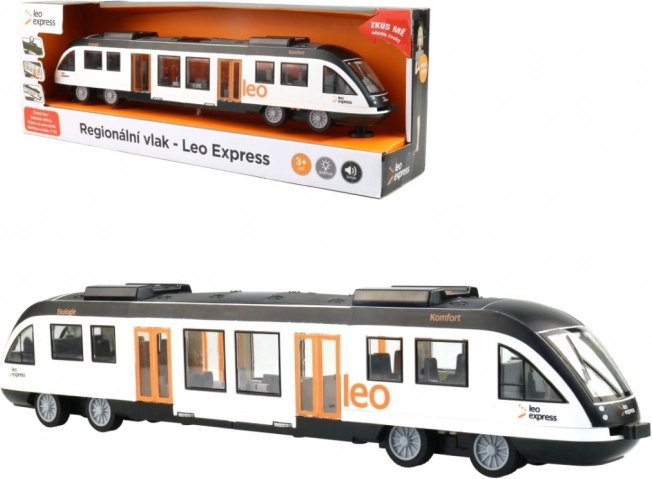 Regionalni vlak LEO EXPRESS z zvokom in svetlobo na vztrajnik