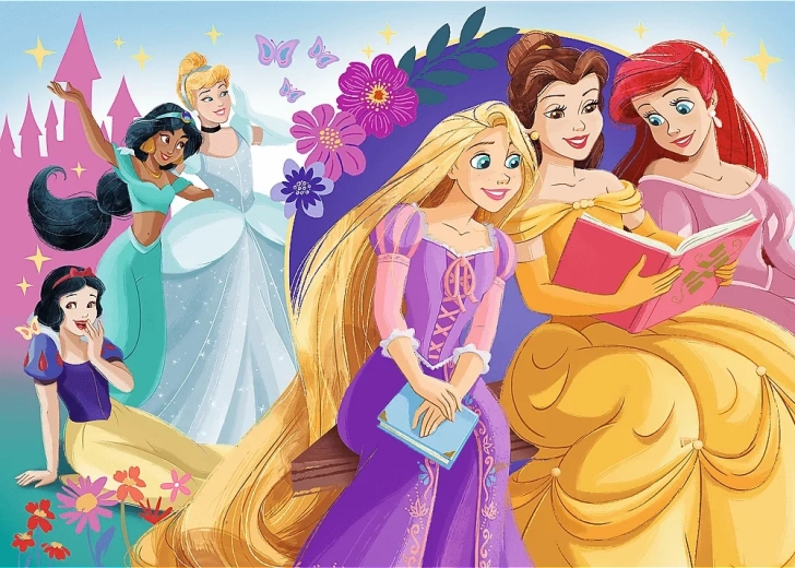 Trefl bleščeči puzzle Princeske – Sij prijateljstva 100 kosov