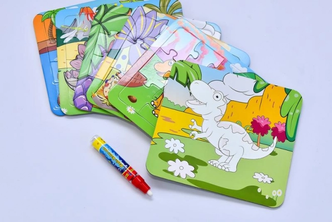 Mac Toys Sestavljanka Dinozavri z Vodnim Slikanjem