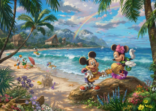 Sestavljanka Minnie in Mickey na Havajih 1000 kosov