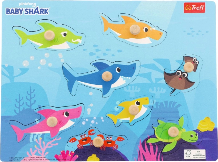 Lesene sestavljanke Baby Shark – 8 koščkov