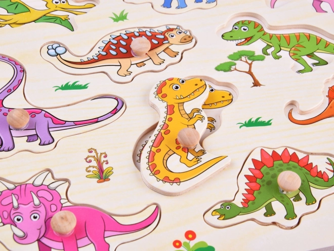Lesena sestavljanka dinozavri