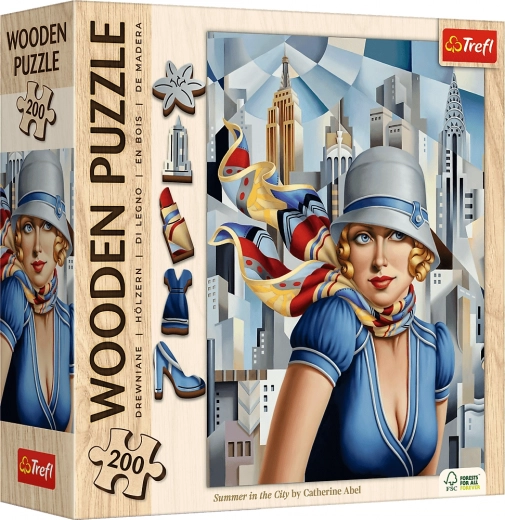 trefl lesene dvostranske sestavljanke art: catherine abel – poletje v mestu, 200 kosov
