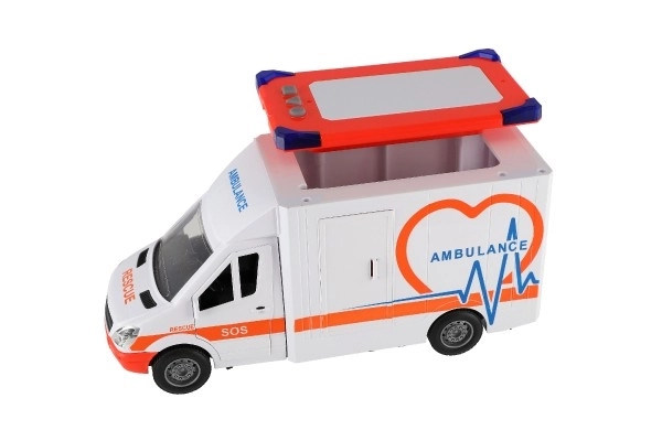 Igračka Ambulanca Plastična 28cm s Nosili in Vztrajnikom s Svetlobo in Zvokom