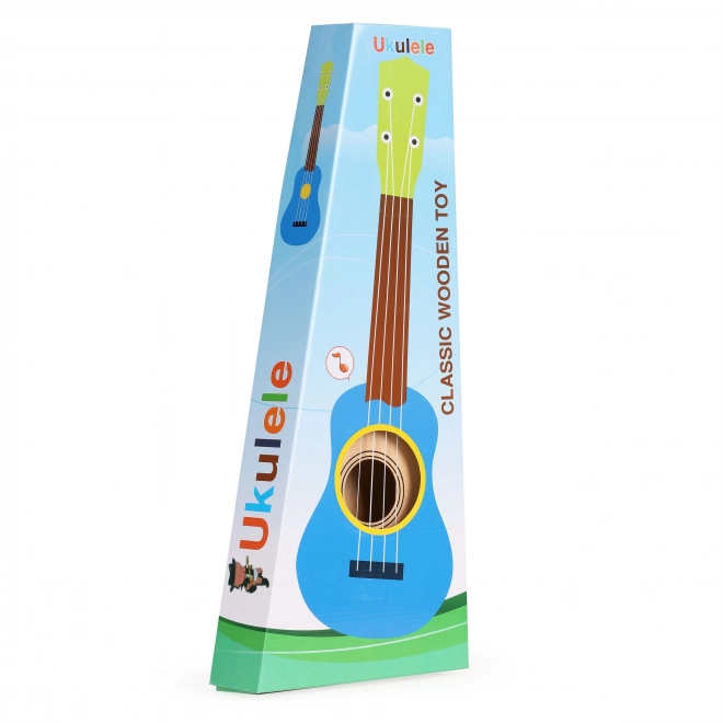 Otroški leseni ukulele s 4 najlonskimi strunami, rjavi ECOTOYS