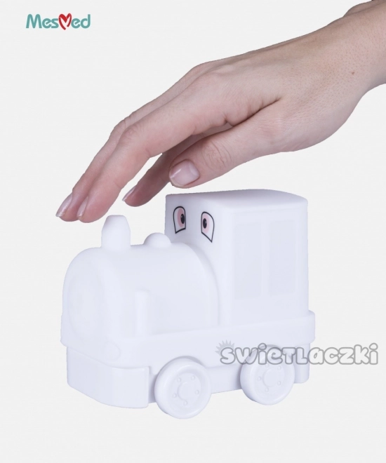 Silikonska nočna lučka z daljinskim upravljalnikom, ki spreminja barvo svetlobe lokomotive
