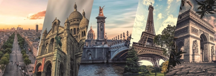 Panoramske puzzle Pariž kolaž 2000 kosov DINO