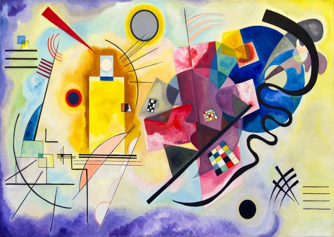 Sestavljanka Vasilij Kandinski Rumena, rdeča, modra 1000 koščkov