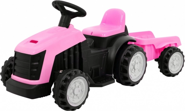 Otroški pedalni traktor s prikolico – Roza