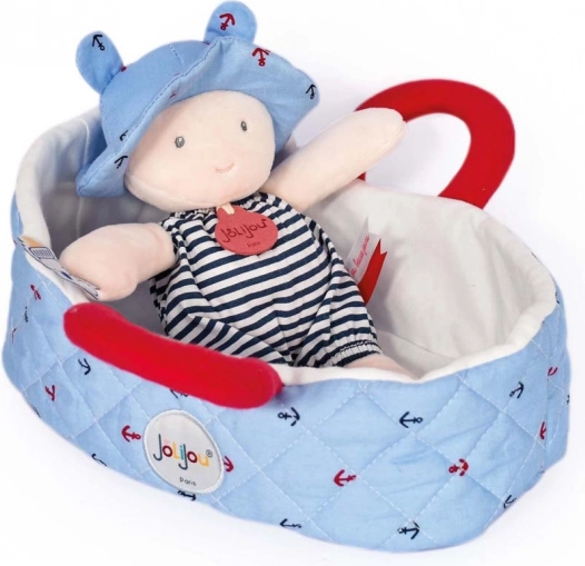 Doudou Jolijou Punčka v modri prenosni torbi