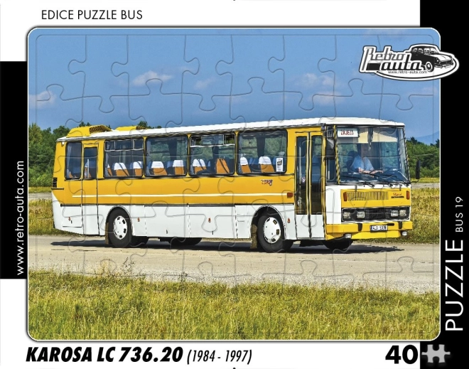 RETRO-AUTA sestavljanka – avtobus KAROSA LC 736.20, 40 koščkov
