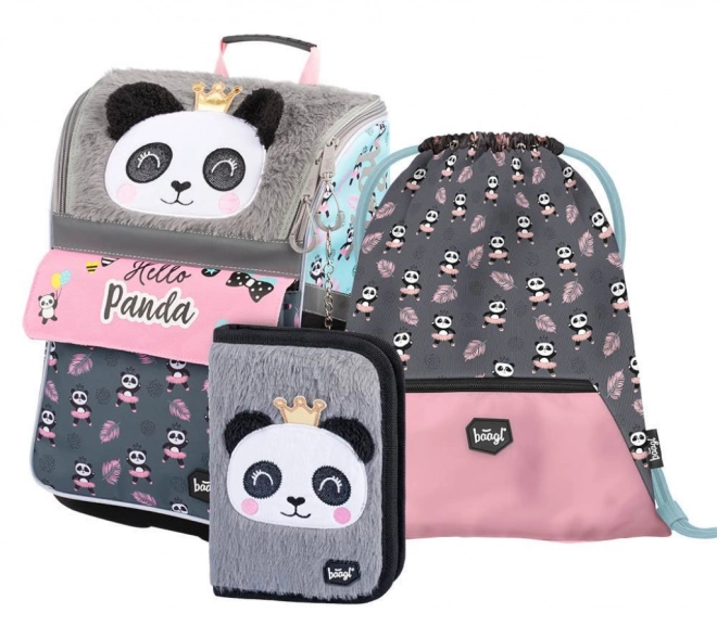 BAAGL SET 3 Zippy Panda: torba, peresnica, vrečka