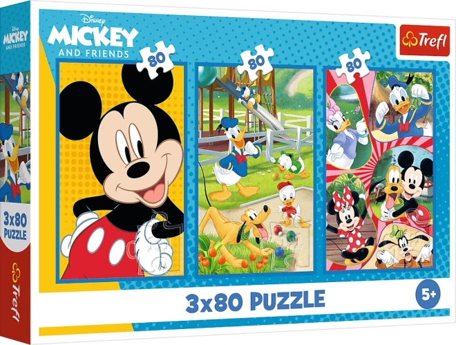 Sestavljanka Ekipa Mickey Mouse 3x80 koščkov