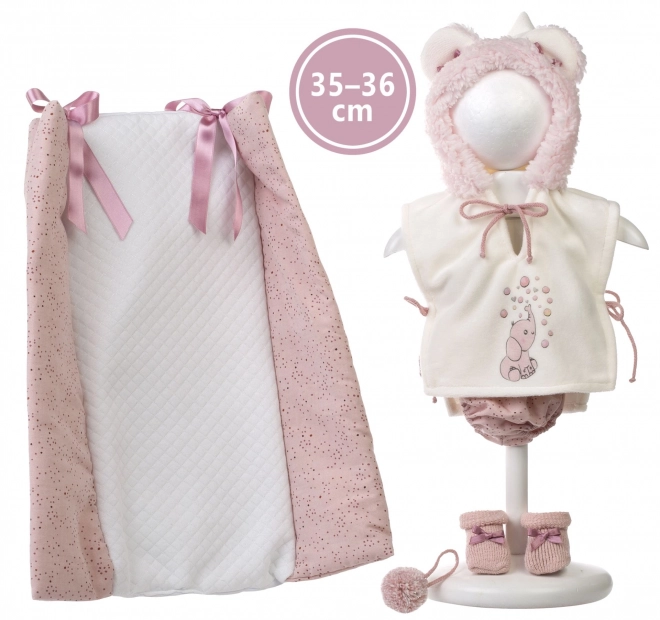 Llorens M635-44 oblačilo za punčko novorojenček NOVO ROJEN velikosti 35-36 cm