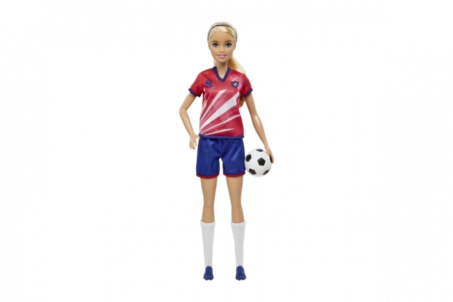 Barbie nogometna punčka v rdečem dresu