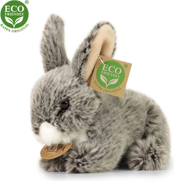 Plišasti zajček temno siv ležeč 17 cm ECO prijazen