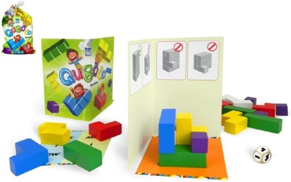 Qubolo družabna igra z lesenimi kockami v tekstilni vrečki