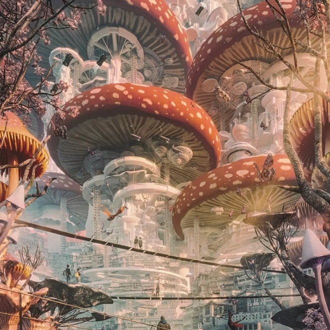 Sestavljanka Future Cities: Gobje kraljestvo 1000 koščkov