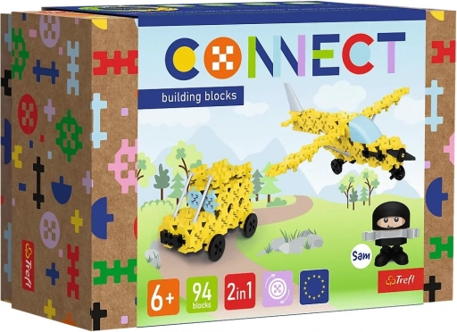 Konstrukcijska set Trefl Connect 2v1 letalo in jeep, 94 kosov
