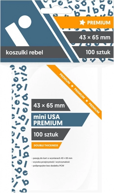Ovitek za kartice Mini USA Premium 43x65 mm 100 kos
