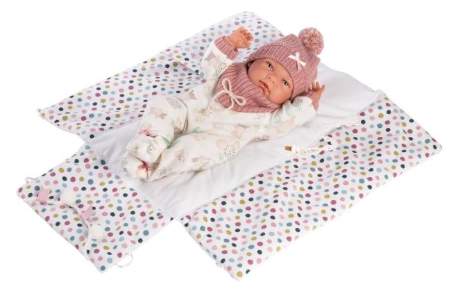 Oblačilca za punčko dojenčka New Born z dodatki