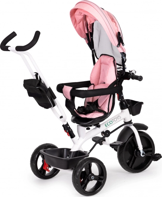 ECOTOYS Tricikel, Športni voziček - roza
