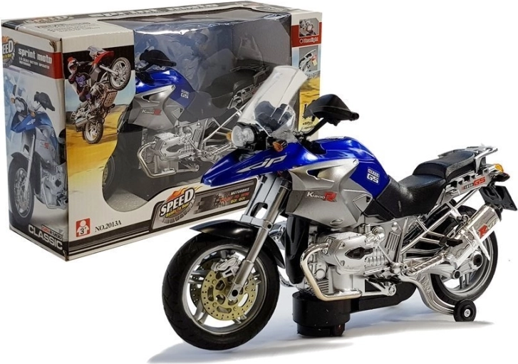 Baterijski motor s svetlobnimi učinki in glasbo – moder