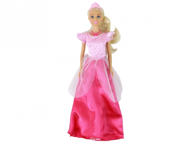 Lutka Anlily Princeska Blondinka s Tiarou v Roza Obleki