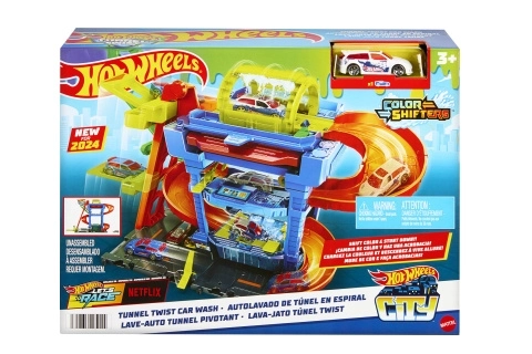 Avtopralnica Hot Wheels City Color Shifters z rotacijskim tunelom