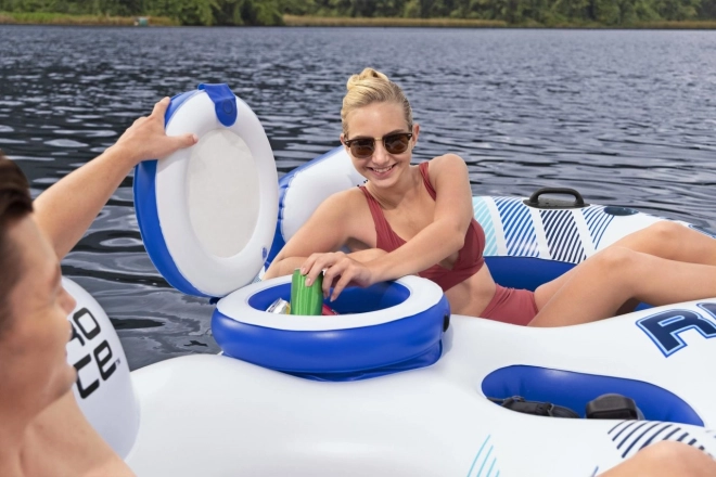 Dvoplastový napihljiv otok za 2 osebi z naslonjali in odlagalnimi predalčki