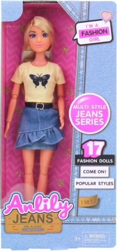 Punčka Lili v džinskem krilu 30 cm