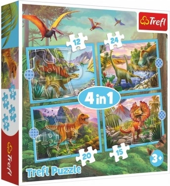 Trefl sestavljanka 4 v 1 Izjemni dinozavri