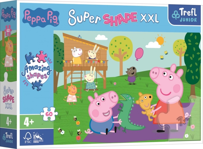 Sestavljanka 60 XXL Super Shape – zabava z bratcem, PUJSA PEPA