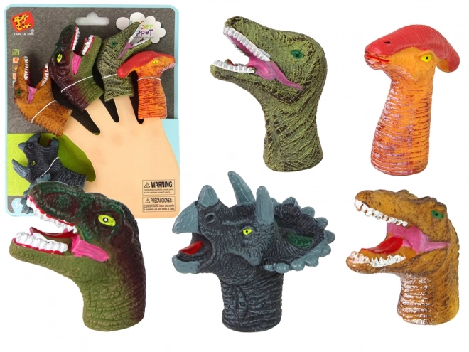 Barvne prstne lutke Dinozavri, set 5 kosov