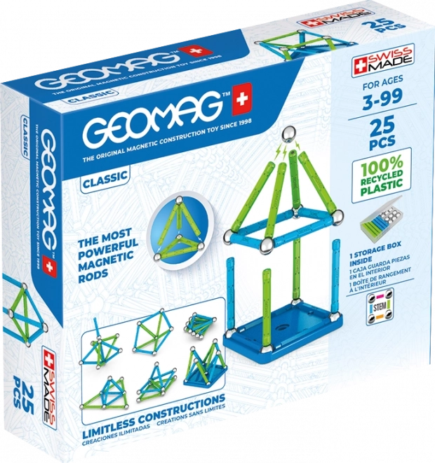 Magnetna sestavljanka GEOMAG classic recycled – 25 delov